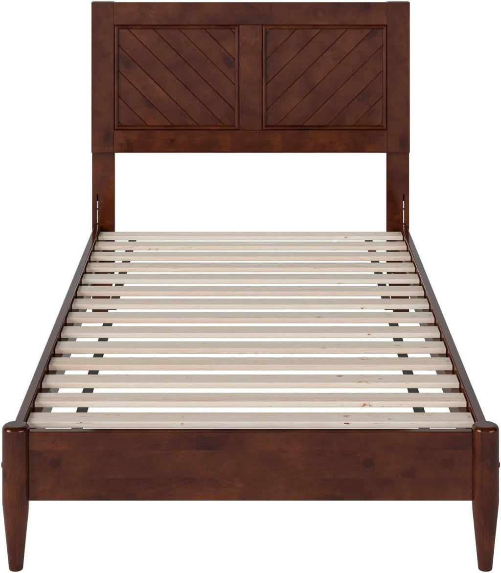 AFI, Berkshire Twin Solid Wood Low Profile Platform Bed, Walnut