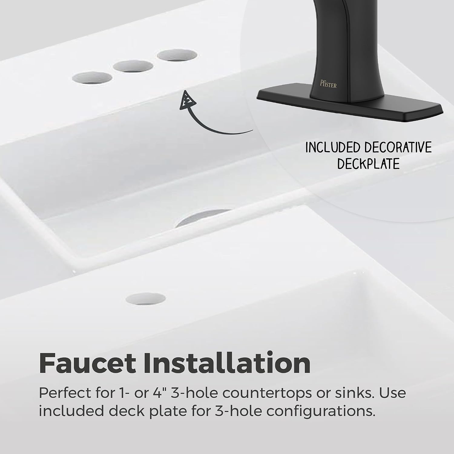 Pfister Vaneri Single Handle Bathroom Sink Faucet 1-Hole Matte Black and Brushed Gold Finish NSF Certified Water-Efficient Push & Seal Drain TiteSeal Technology LF042VRIBBG