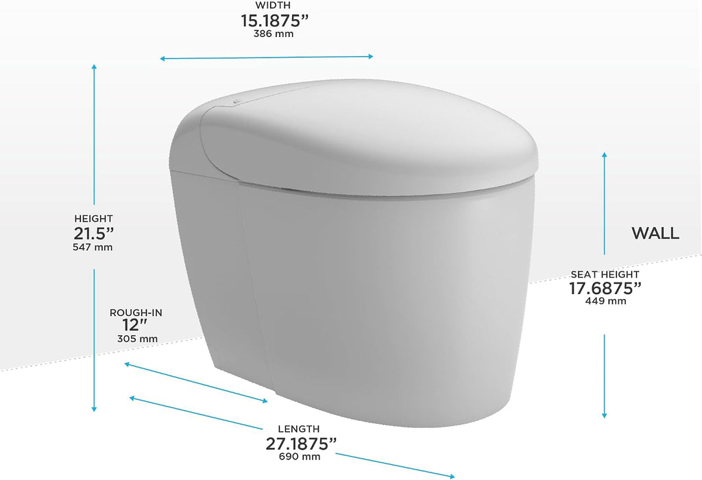 NEOREST® RS Dual Flush 1.0 or 0.8 GPF Toilet with Integrated Bidet Seat and EWATER+, Cotton White - MS8341CUMFG#01