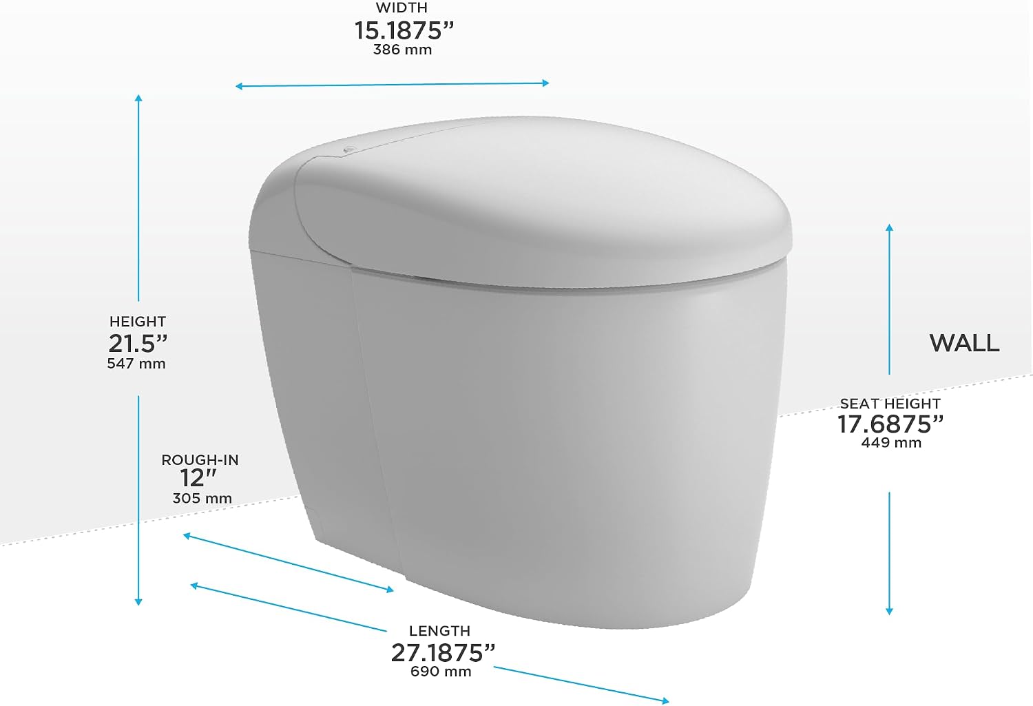 NEOREST® RS Dual Flush 1.0 or 0.8 GPF Toilet with Integrated Bidet Seat and EWATER+, Cotton White - MS8341CUMFG#01