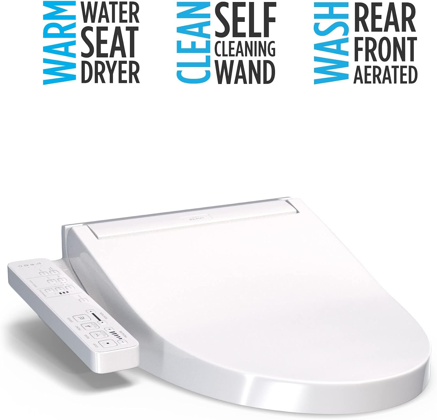 TOTO® WASHLET® KC2 Electronic Bidet Toilet Seat with Heated Seat and SoftClose Lid, Round, Cotton White - SW3023#01