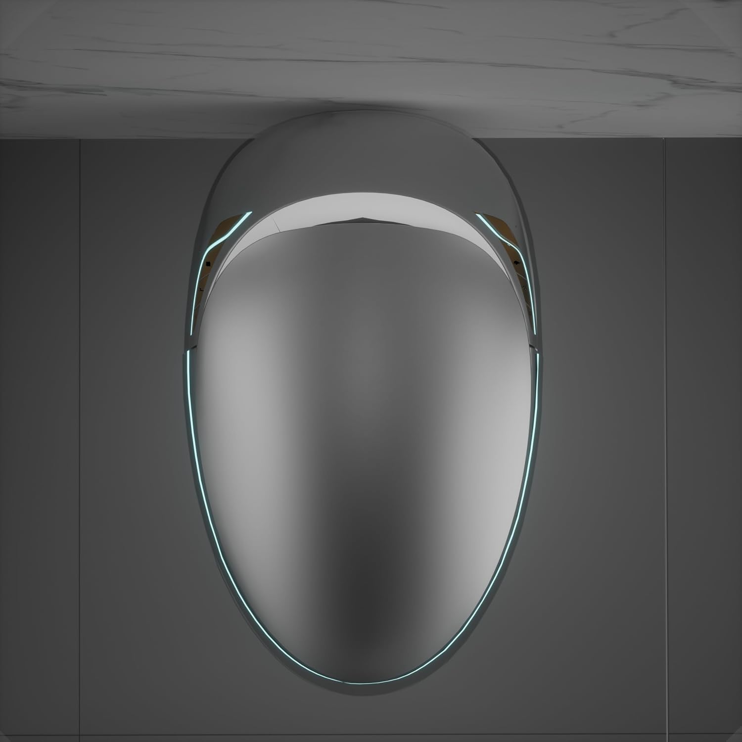 WinZo Modern Egg Shaped Smart Toilet With Bidet Built-in, Auto Flush/Auto Open,Nigh Light LED Screen,Adjusted Heated Seat Warm Air Dryer (Matte Grey)