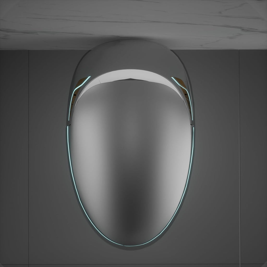 12' Elongated Smart Toilet with Egg-Shaped Night Light,Auto Flush Open & Close Seat,Build-in Bidet Seat,Multi-Function Flushing Mode,LED Display (Matte Gray)