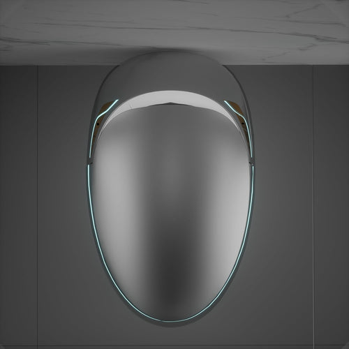 12' Elongated Smart Toilet with Egg-Shaped Night Light,Auto Flush Open & Close Seat,Build-in Bidet Seat,Multi-Function Flushing Mode,LED Display (Matte Gray)