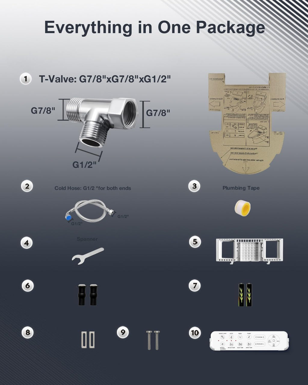 iliD Bidet Seat, Toilet Seat, Electric Elongated Ecoseat with Four Cleaning Modes, Adjustable Angle and Pressure, Remote Control, Slow Close Lid, Easy Installation, 2 Year Warranty