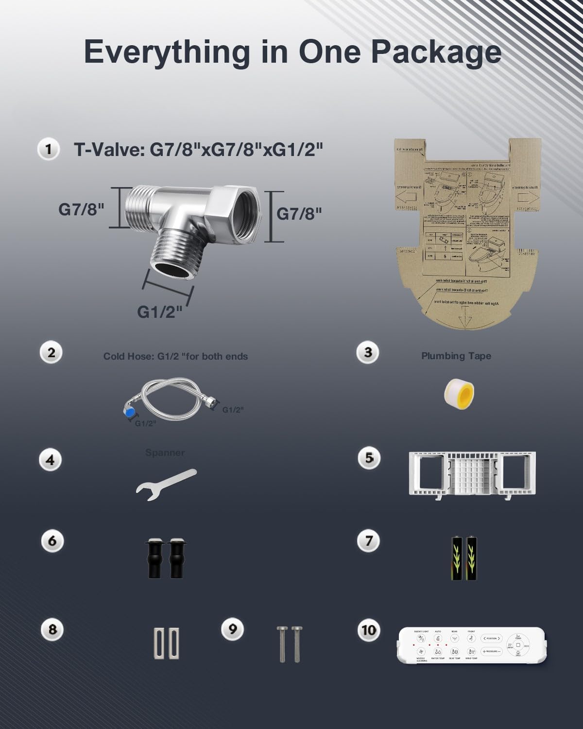 iliD Bidet Seat, Toilet Seat, Electric Elongated Ecoseat with Four Cleaning Modes, Adjustable Angle and Pressure, Remote Control, Slow Close Lid, Easy Installation, 2 Year Warranty