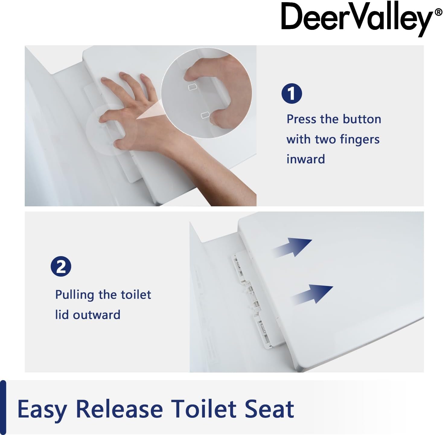 DeerValley DV-1F52816 Ally White Ceramic Standard Comfortable Seat Height Elongated Dual Flush One Piece Toilet with Soft Closing and Quick Release Toilet Seat
