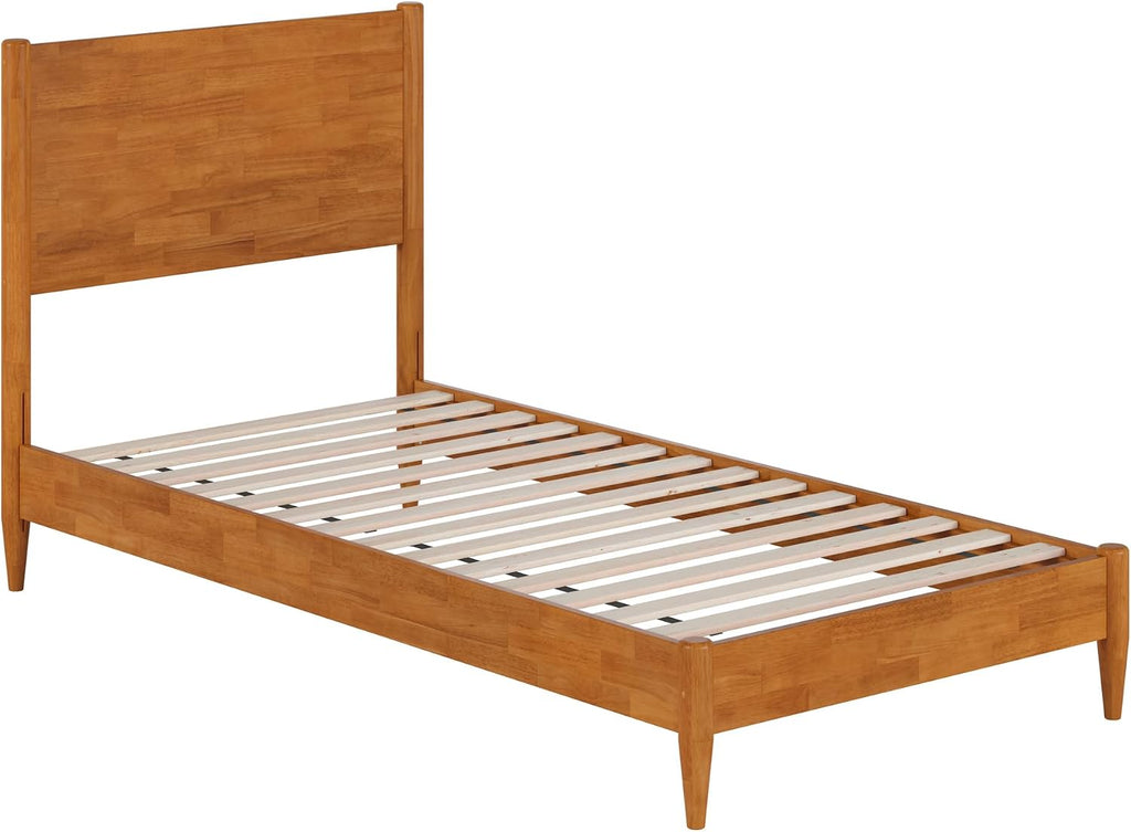 AFI, Pasadena Twin XL Solid Wood Low Profile Platform Bed, Light Toffee