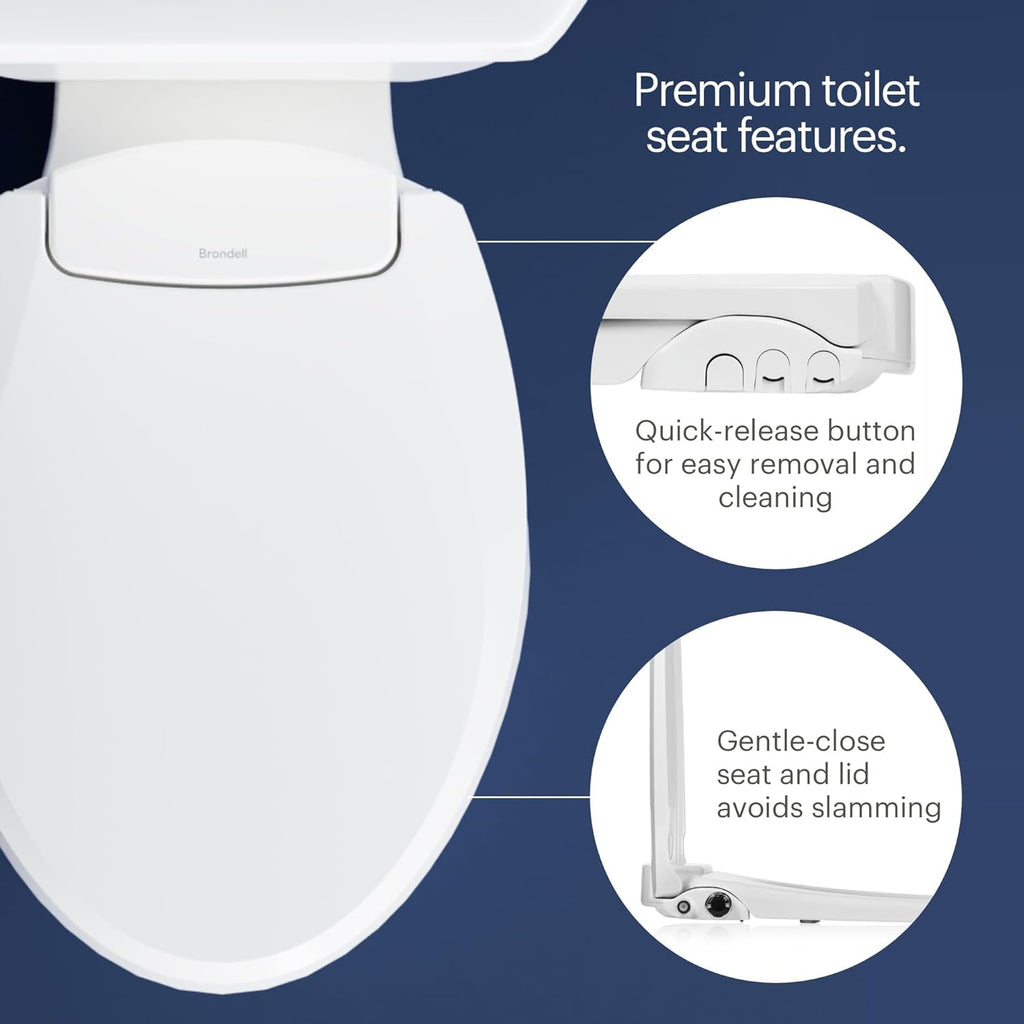 Brondell SWF44 Swash Bidet Filter and Non-Electric Swash Seat for Round Toilets Bundle –Premium Carbon Filtration, Dual Nozzle System, Easy Installation