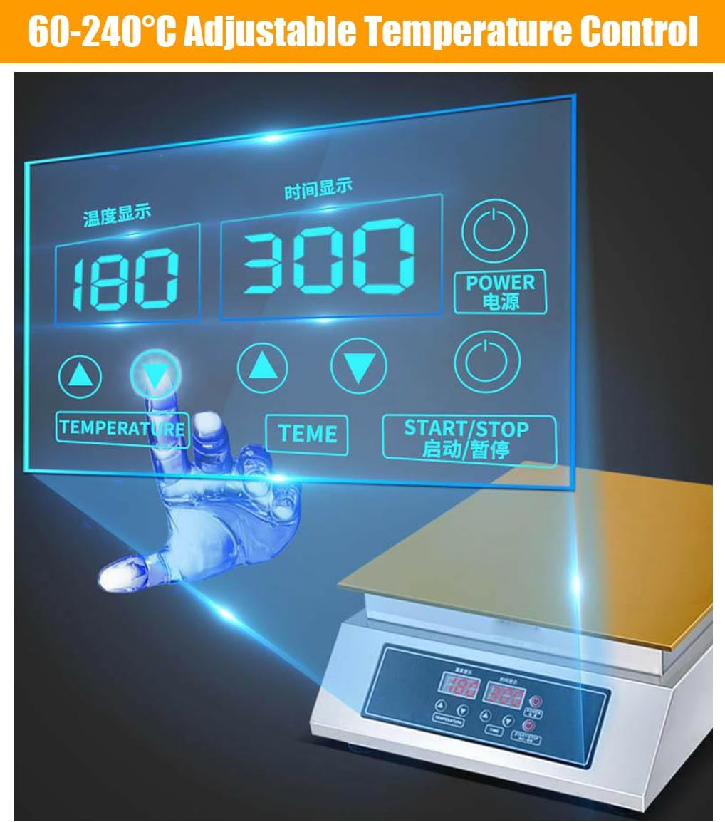 Electric Souffle Maker & Dorayaki Baker Stainless Steel with Double Pure Copper Plates 110V 60-240°C Commercial Grade Souffle Pancake & Muffin Griddle Machine Digital Display