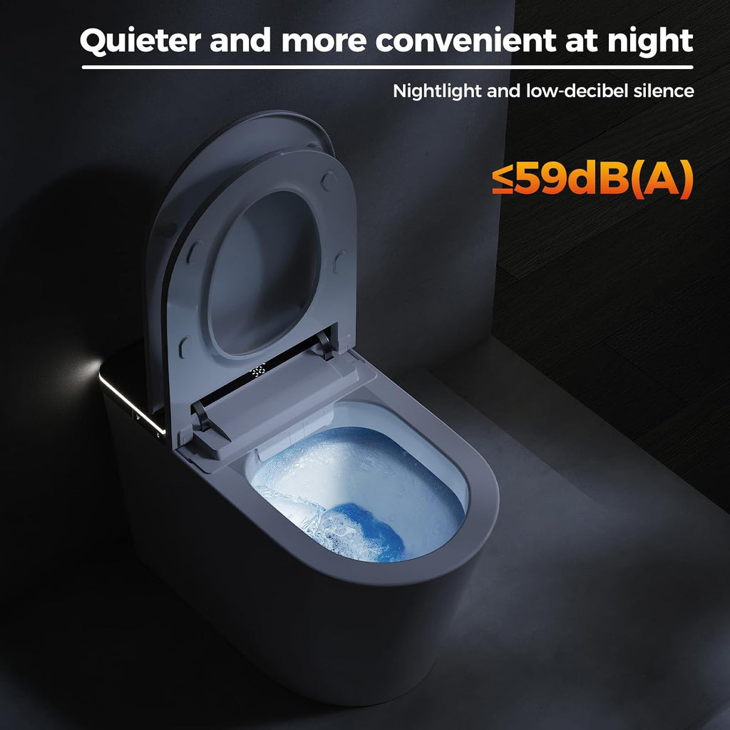 Smart Toilet with Bidet Built in,One Piece Japanese Toilet for Bathroom with Remote Control,Modern Elongated Toilet with heated toilet seat,bidet warm water,Auto Open/Close Lid