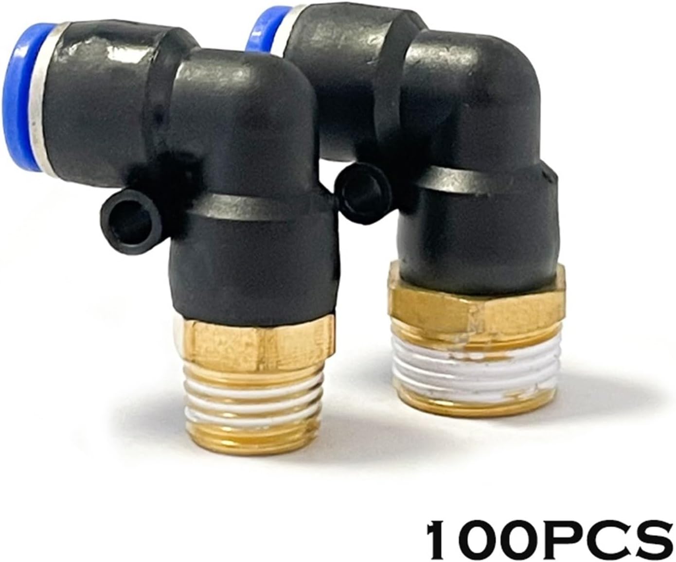 PL Elbow 4-M5 6-M5 Straight Air Connector Pneumatic Quick Fittings 1/8 1/4 3/8 1/2 Male Thread Push In 100Pcs(PL8-04)