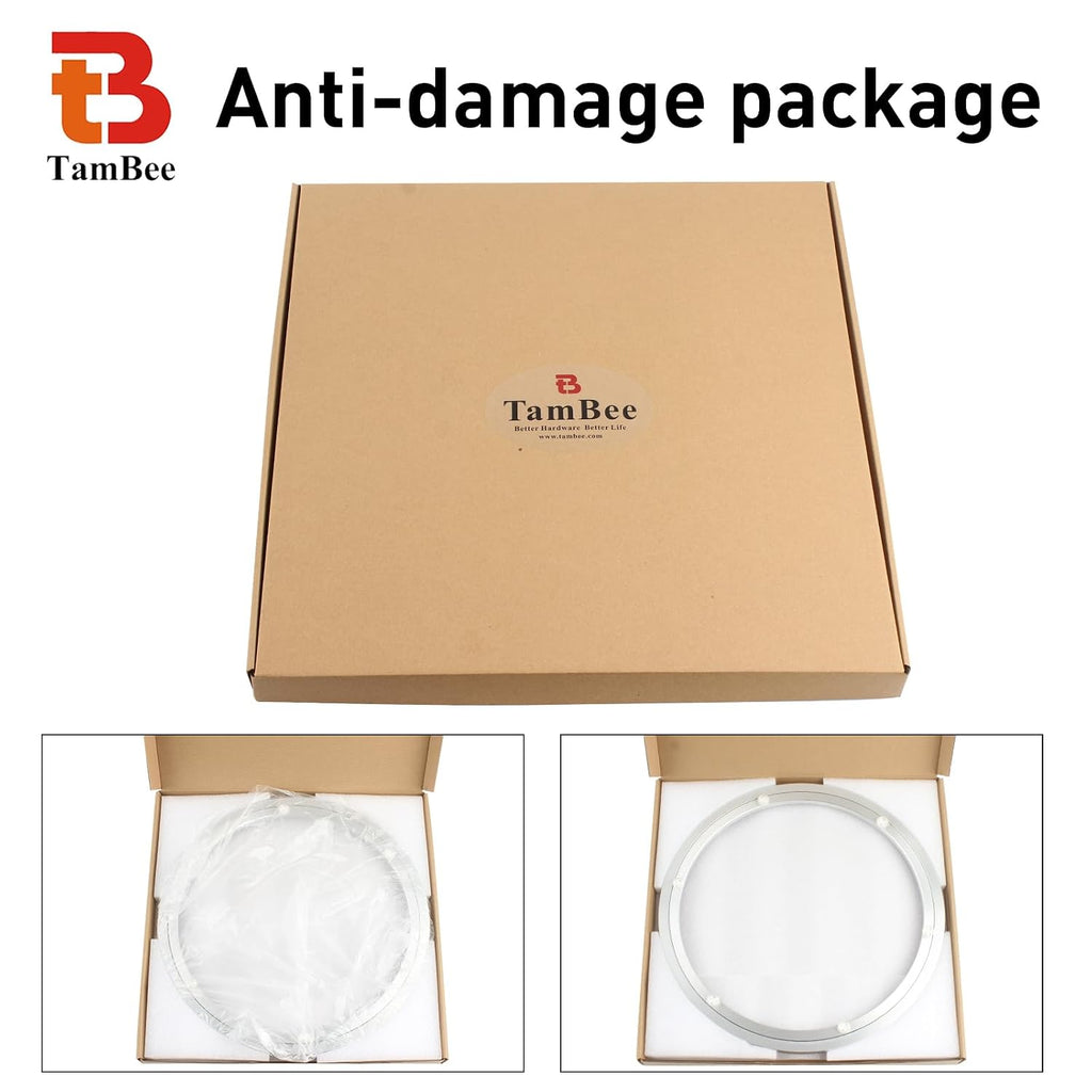 TamBee 24 Inch Lazy Susan Hardware Turntable Bearing 380 lbs Load Capacity Heavy Duty Lazy Susan Parts Kit Rotating Ring Mechanism for Dining Tables, DIY Projects(Base Only)