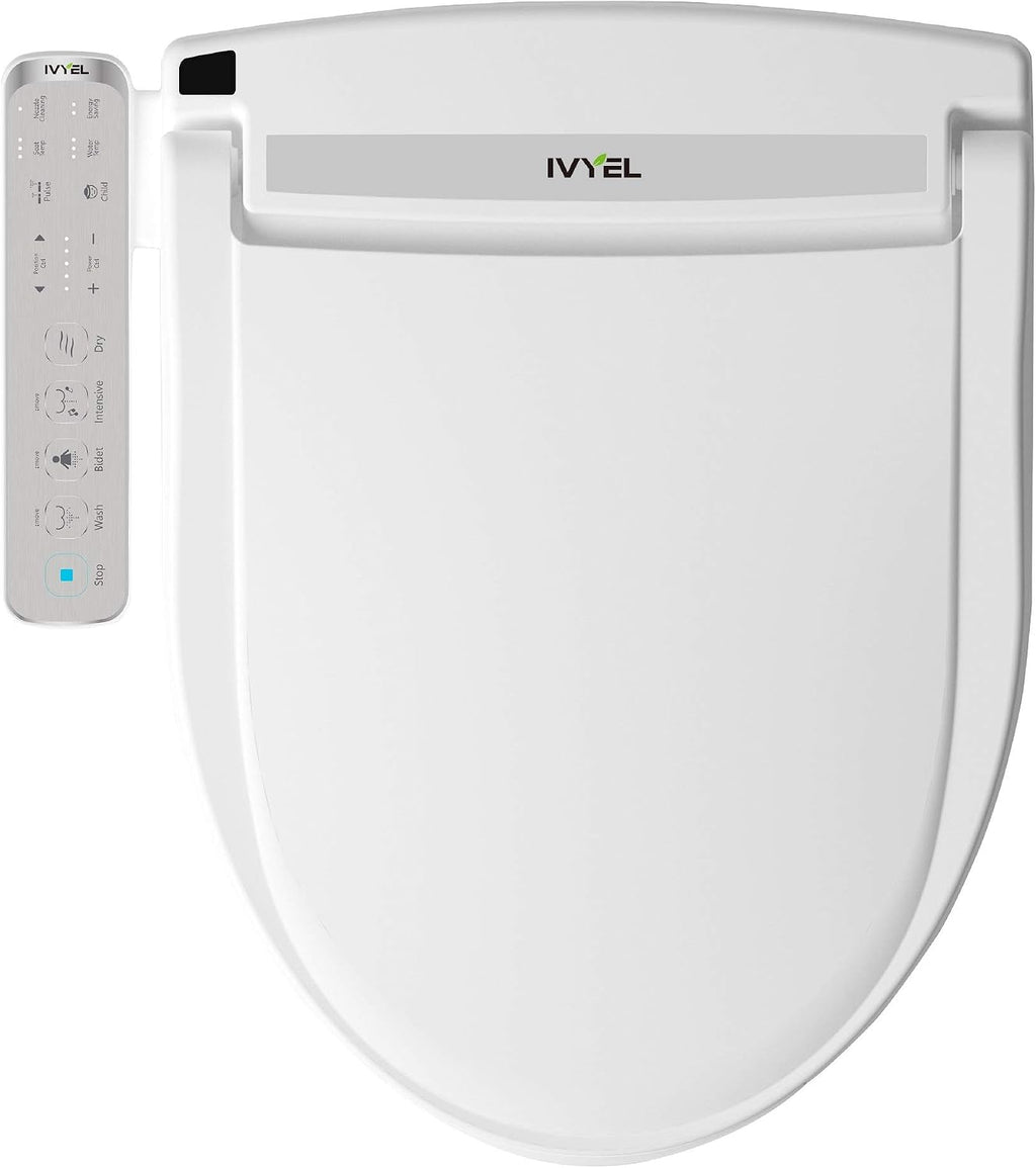 J-2 Smart Electric Bidet for Toilet Seat, Fits Round toilets,Warm water, Heated bidet toilet seat, Heated Dryer, Child Function, Stainless Steel Self-Cleaning Nozzle, LED Night Light
