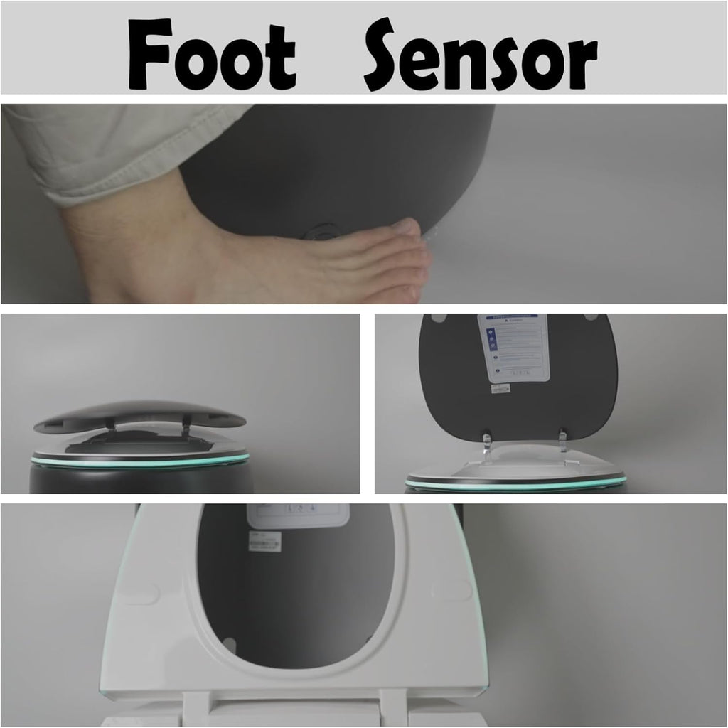 SouNor Tankless Smart Toilet with Bidet Built In, Heated Seat, Warm Water and Dry,Egg Design Foot Sensor and Night Light, Auto Flush, Auto Open & Close Lid,White