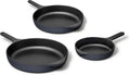 Caraway Cast Iron Skillet Set - 8', 10.5', & 12' Enameled Cast Iron Pan With 3 Layer Enamel Coating - No Seasoning Required - Compatible With All Stovetops - No Forever Chemicals - Midnight Blue