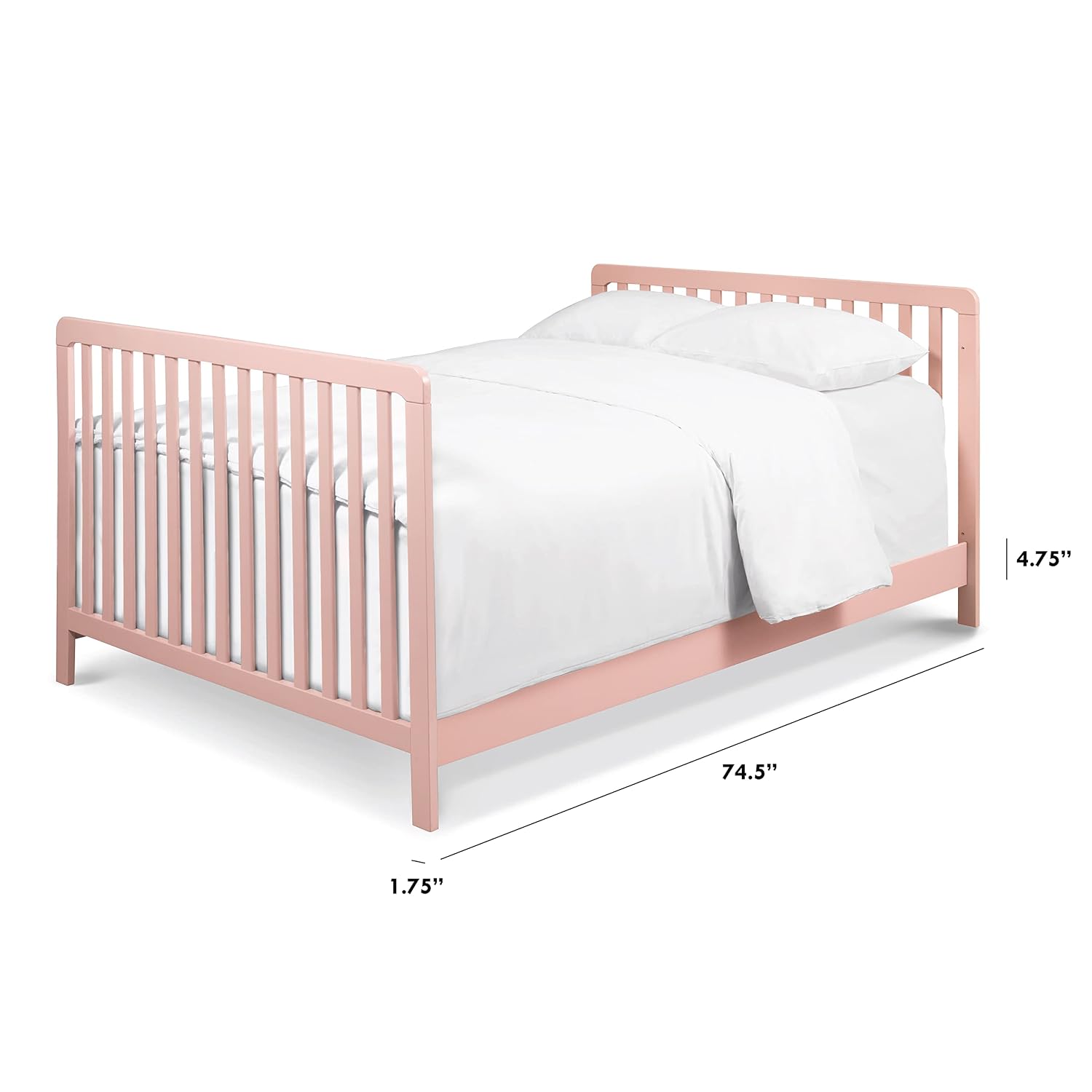 Davinci Hidden Hardware Twin/Full-Size Bed Conversion Kit (M5789) in Petal Pink