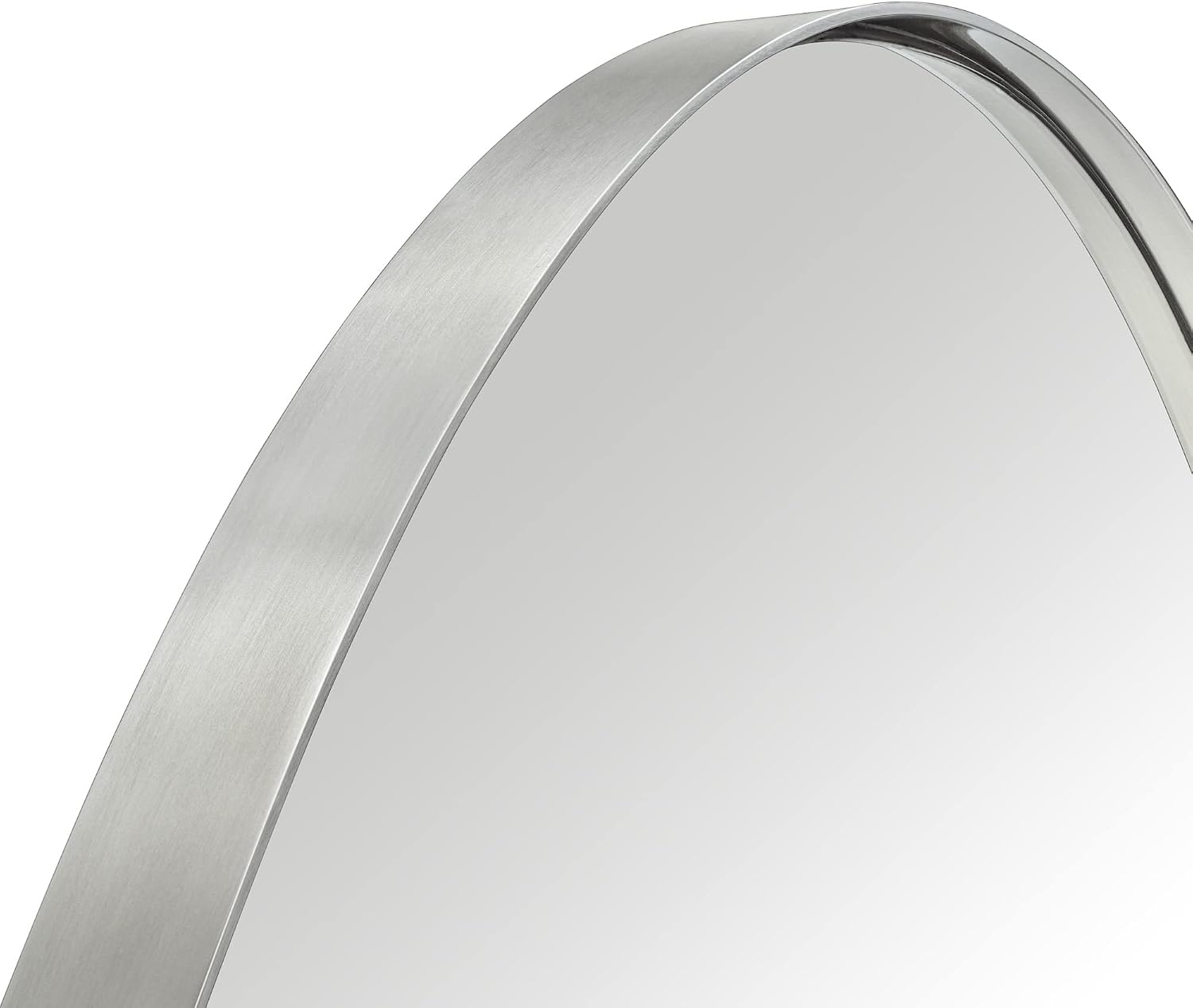 Brushed Nickel Arched Recessed Bathroom Medicine Cabinet with Mirror Stainless Steel Metal Framed Rectangular Bathroom Cabinet with Mirror 16x28.3''