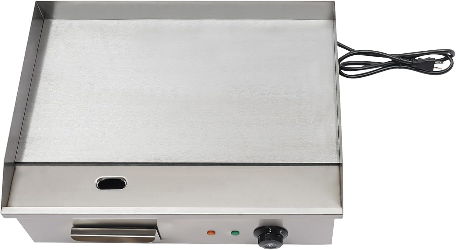 Commercial Electric Griddle, 3000W Multifunctional Countertop Griddle, 21.57 * 13.77in Non-Stick Flat Top Grill Stainless Steel Pancake Griddle Temperature 122℉-572℉ - Uniform Heating