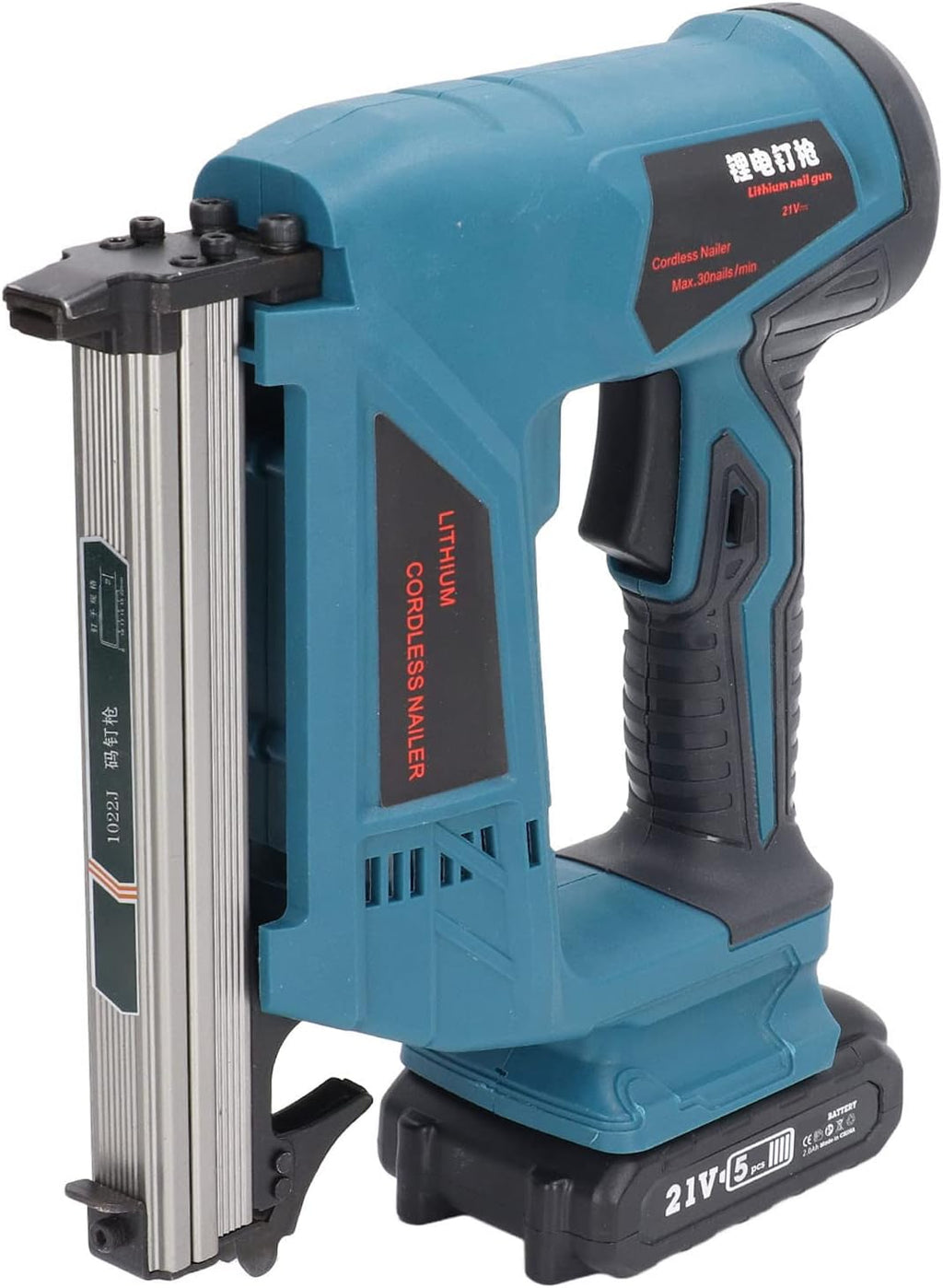 Electric Brad Nailer Kit Cordless Staple Gun for Carpentry and Woodworking Projects, US Plug 100‑220V