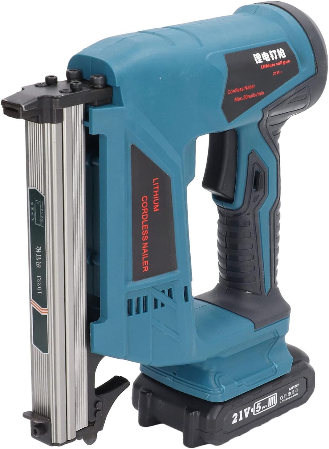 Electric Brad Nailer Kit Cordless Staple Gun for Carpentry and Woodworking Projects, US Plug 100‑220V