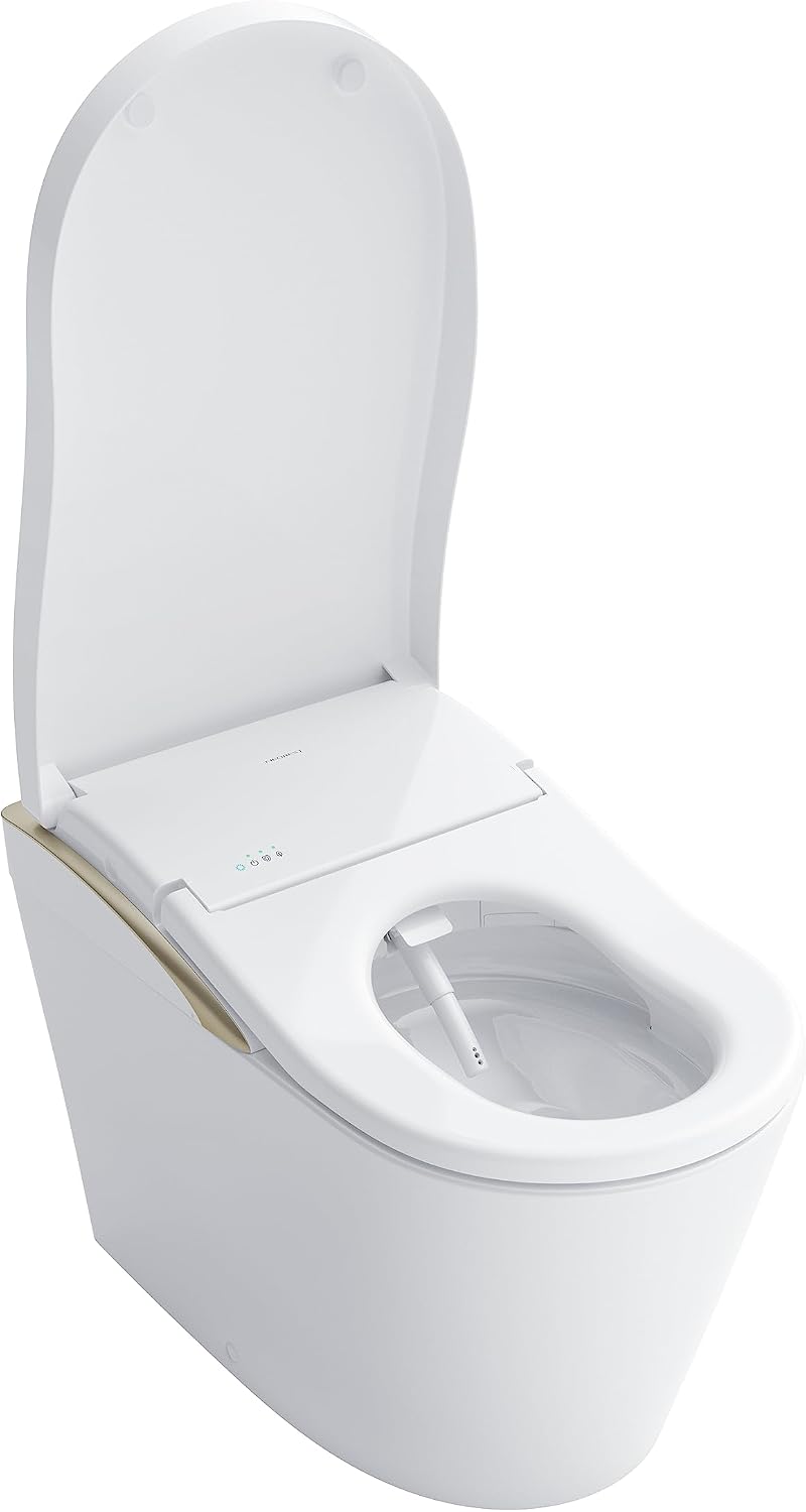 TOTO® Neorest® LS Dual Flush 1.0 or 0.8 GF Integrated Bidet Toilet, Cotton White with Nickel Trim - MS8732CUMFG#01N
