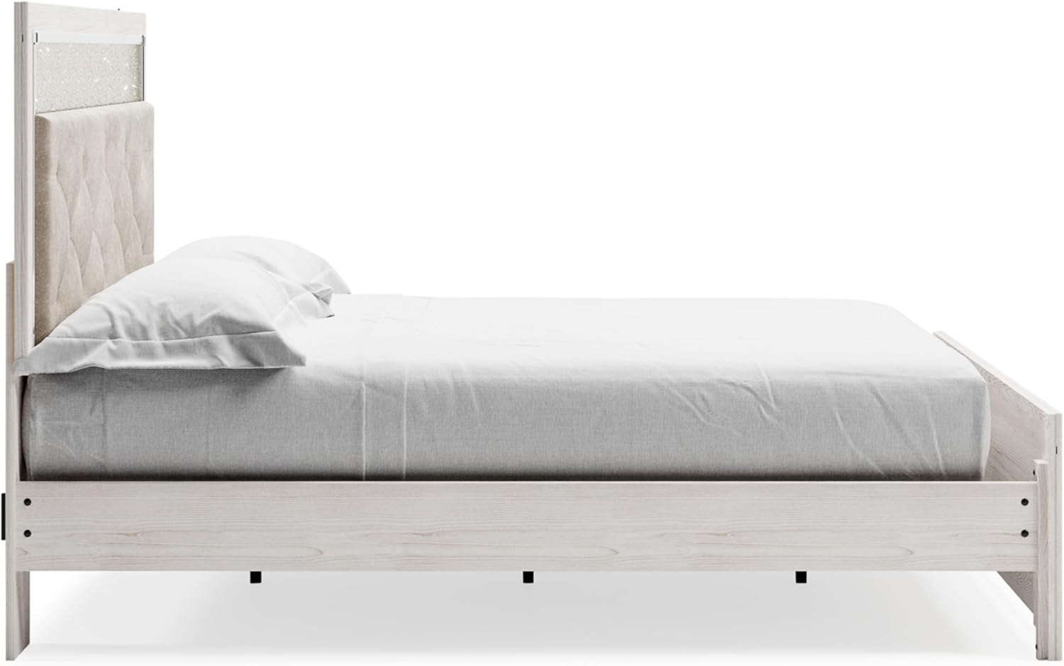 Signature Design by Ashley Altyra Modern King Tufted Panel Bed, Foundation or Box Spring Needed, White