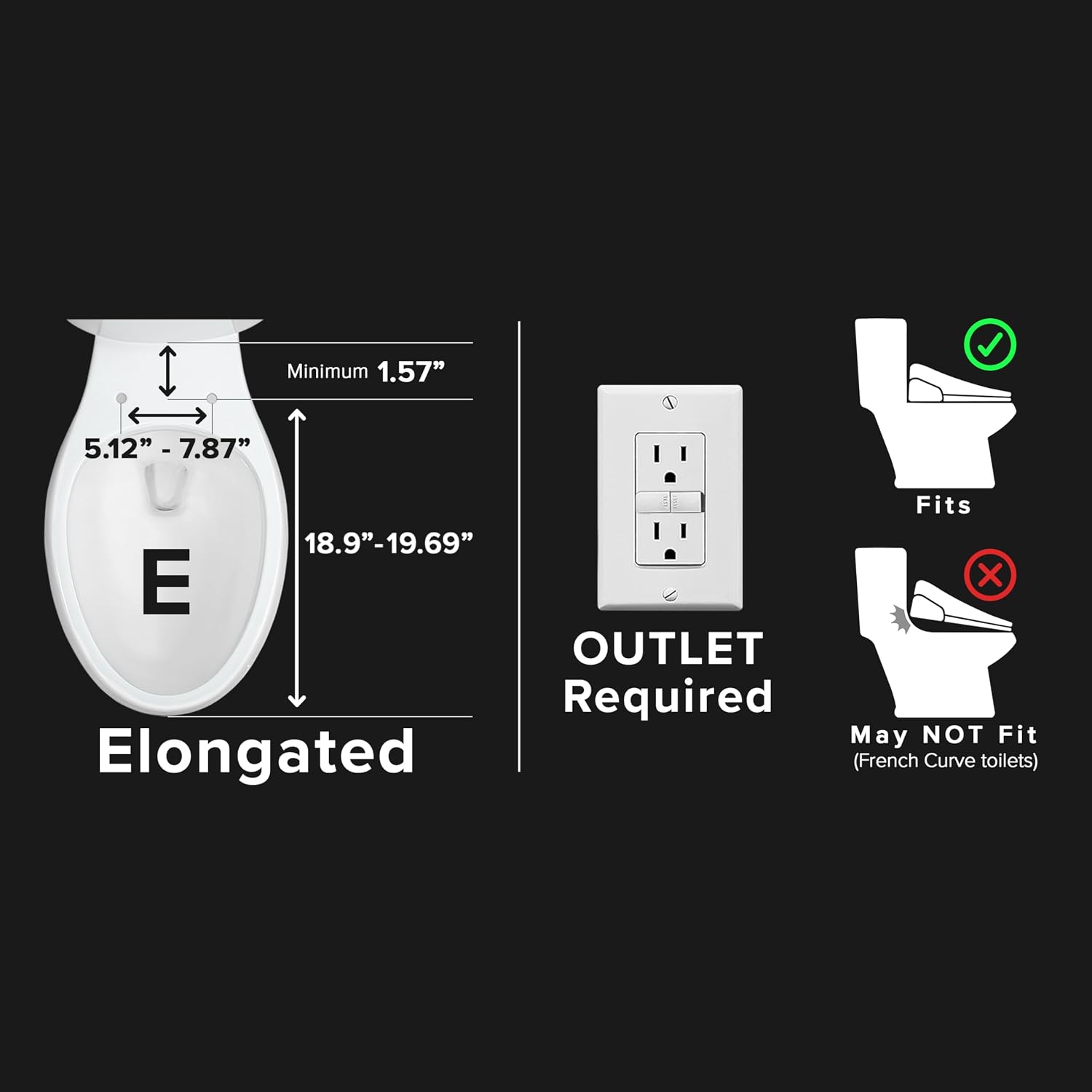SmartBidet® SB-1200 Luxury Advanced Electric Smart Bidet Elongated White Toilet Seat, with Remote control, Endless Warm Water with LED Night Light, Slim Profile
