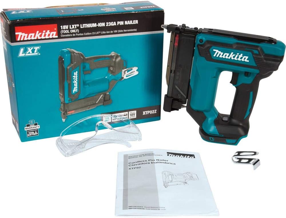 Makita XTP02Z 18V LXT Lithium-Ion Cordless 1-3/8' Pin Nailer, 23 Gauge, Tool Only