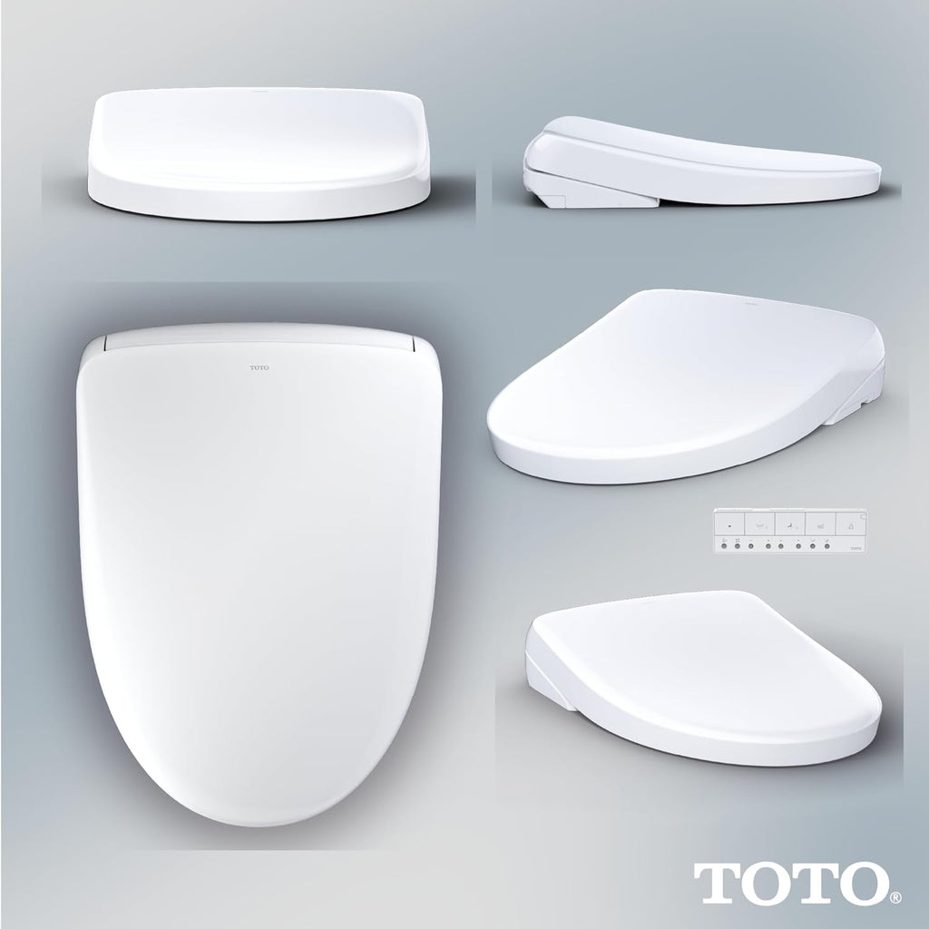 TOTO® WASHLET®+ S7A Electronic Bidet Toilet Seat with EWATER+® Bowl and Wand Cleaning, Auto Open and Close Contemporary Lid, Elongated, Cotton White - SW4736AT40#01