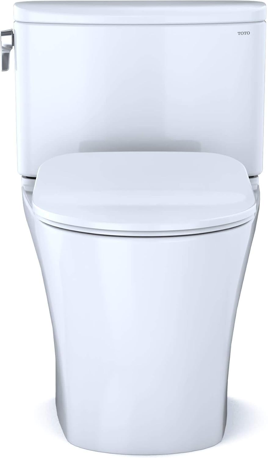 TOTO Nexus Two-Piece Elongated 1.28 GPF Universal Height Toilet with CEFIONTECT and SS234 SoftClose Seat, WASHLET+ Ready, Cotton White - MS442234CEFG#01