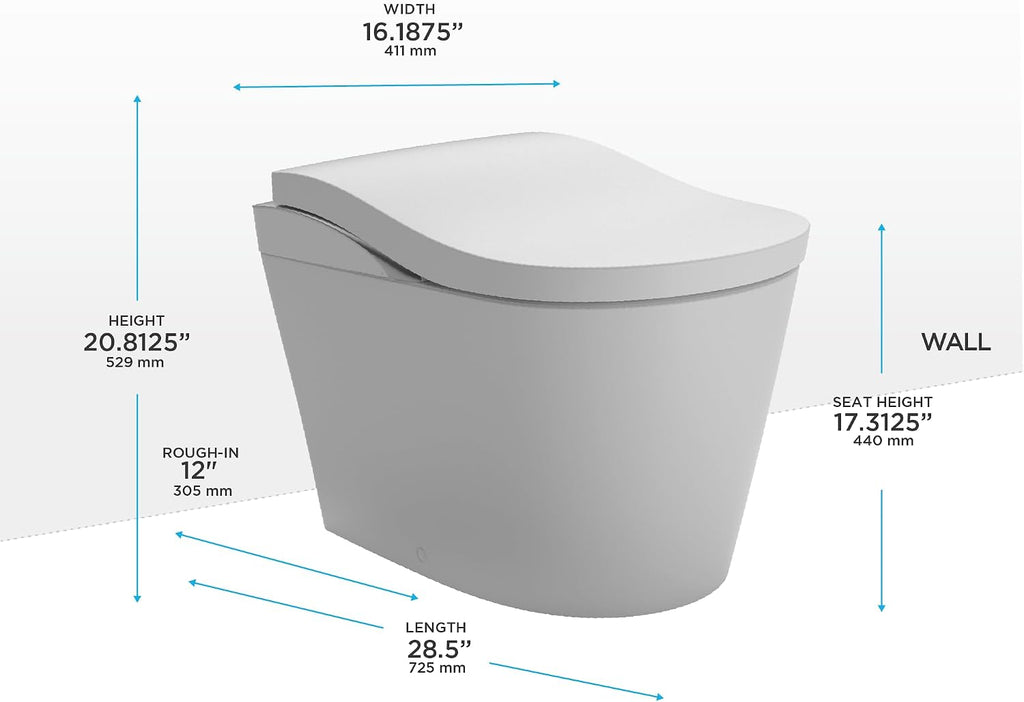 TOTO® Neorest® LS Dual Flush 1.0 or 0.8 GF Integrated Bidet Toilet, Cotton White with Nickel Trim - MS8732CUMFG#01N
