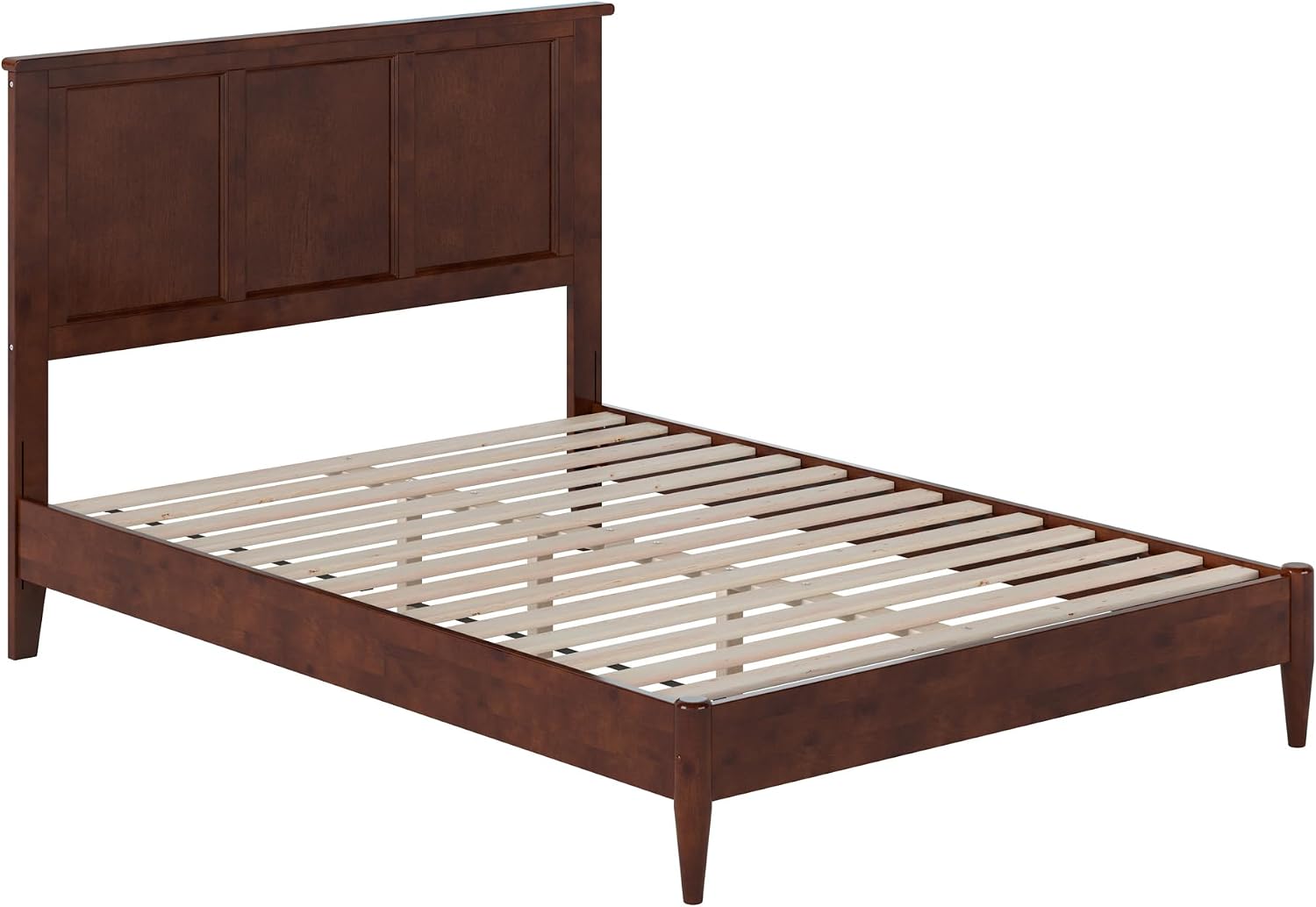 AFI, Charlotte Full Solid Wood Low Profile Platform Bed, Walnut