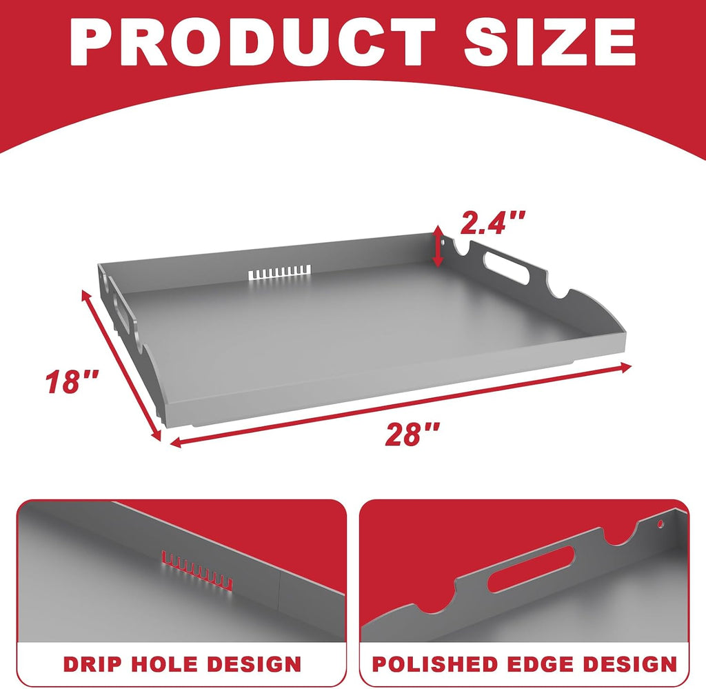 Griddle Top for Blackstone 28 Inch Griddle for 2 Burner Gas Grill 1517 1883 1853 1924, 28' Flat Top Replacement for Blackstone with Rear Grease System