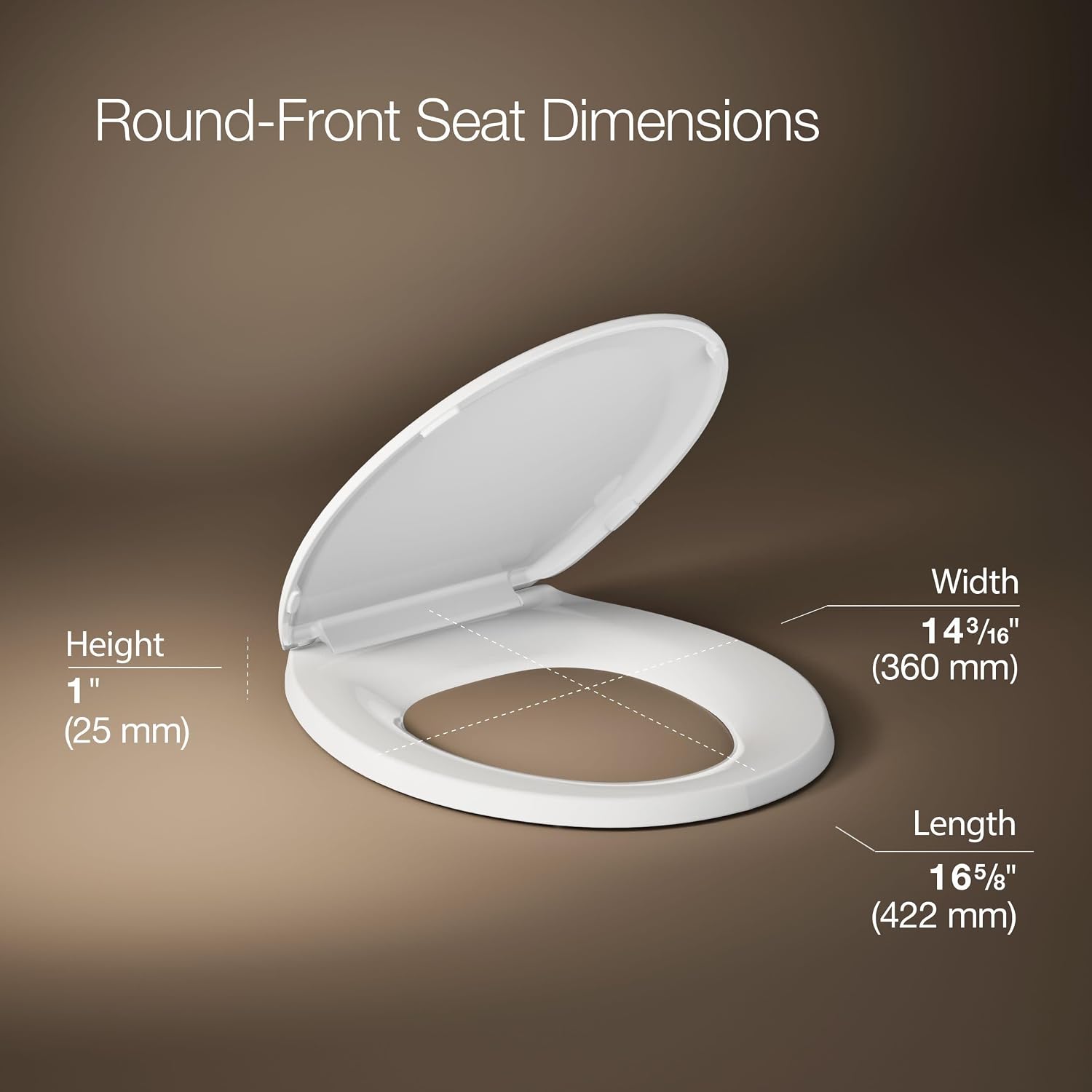 KOHLER K-4662-0 Lustra Round-front Toilet Seat, White