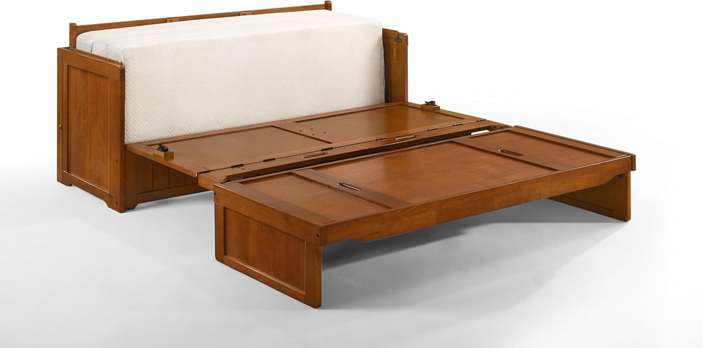 NIGHT & DAY Furniture Murphy Cube Cabinet Bed (Beadboard Cherry)