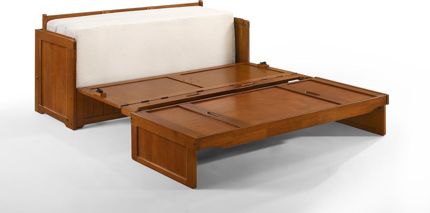 NIGHT & DAY Furniture Murphy Cube Cabinet Bed (Beadboard Cherry)