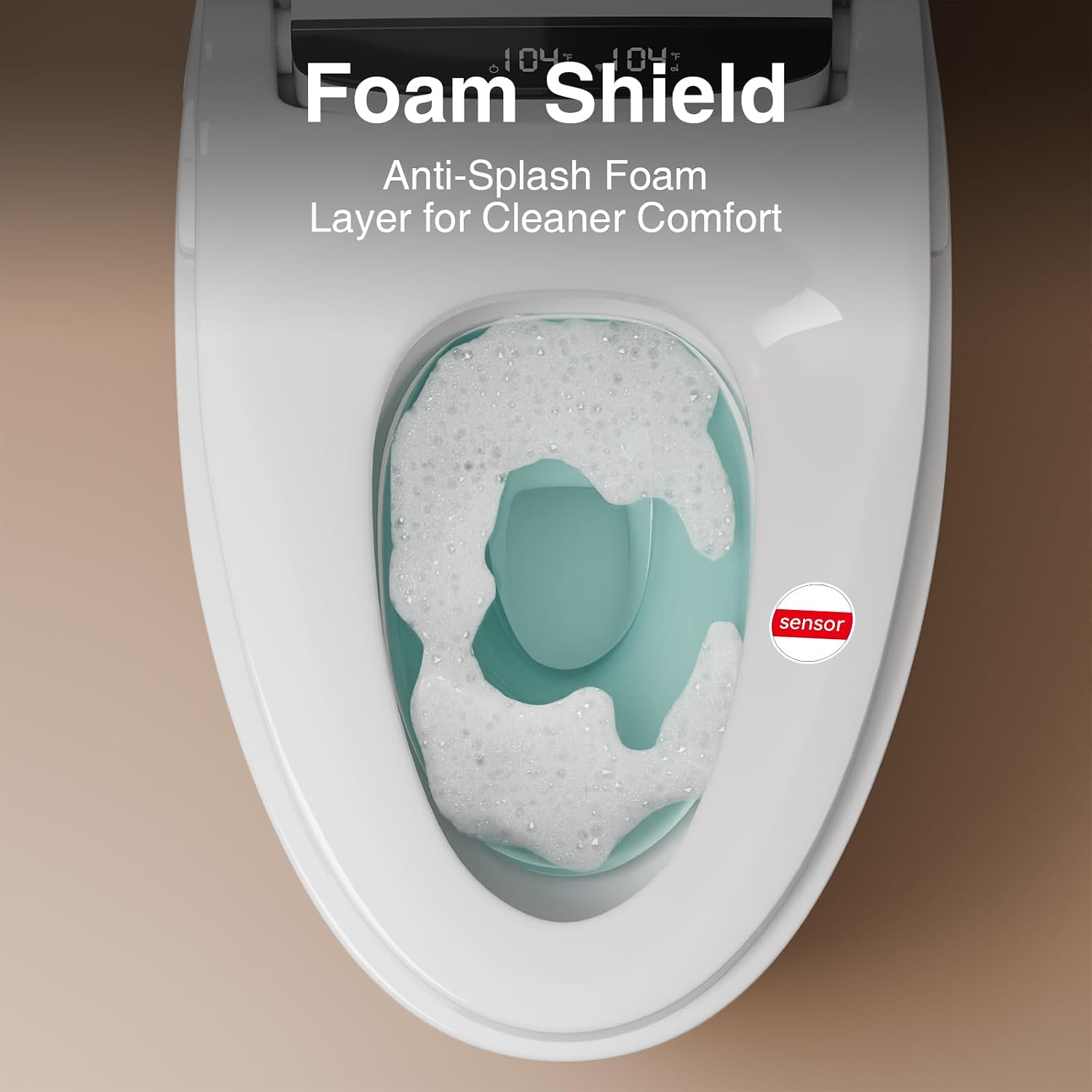 Smart Toilet with Bidet Built In,One Piece Bidet Toilet with Foam Shield,Elongated Tankless Toilet with LED Display,Auto Open/Close Lid,Heated Bidet Seat,Warm Water & Dryer