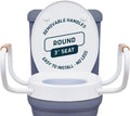 Lunderg Solva Raised Toilet Seat with Handles - Round - Easy to Install Toilet Seat Risers for Seniors - Adds 3 Inches & Works like the one you've always used - Elegant design - No Hospital Vibe