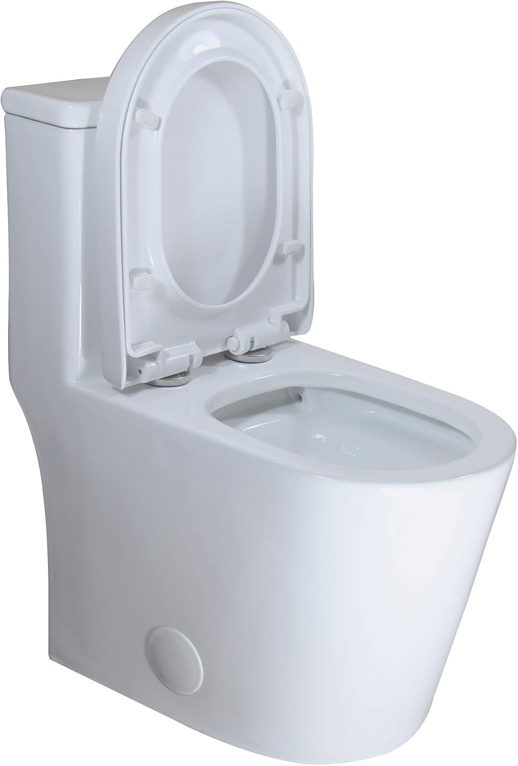 WinZo WZ5089WB Small Toilet One Piece Deisgn With Black Push Button Dual Flush,23 inch Length for Tiny Bathroom,White