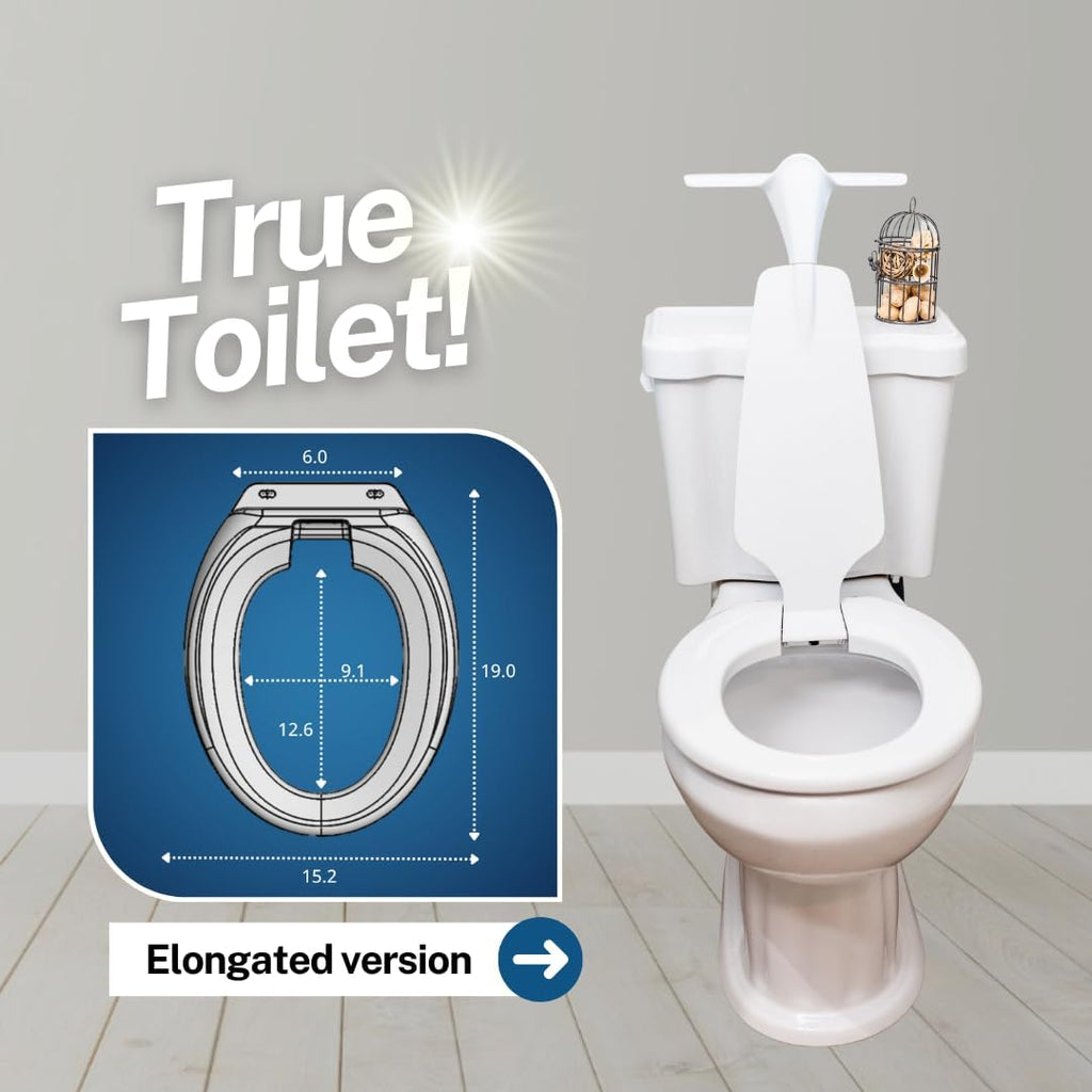 Toilet Seat with Urinal Attachment (Elongated) - Solution for Urine Splatter in our Bathroom - 100% Effective
