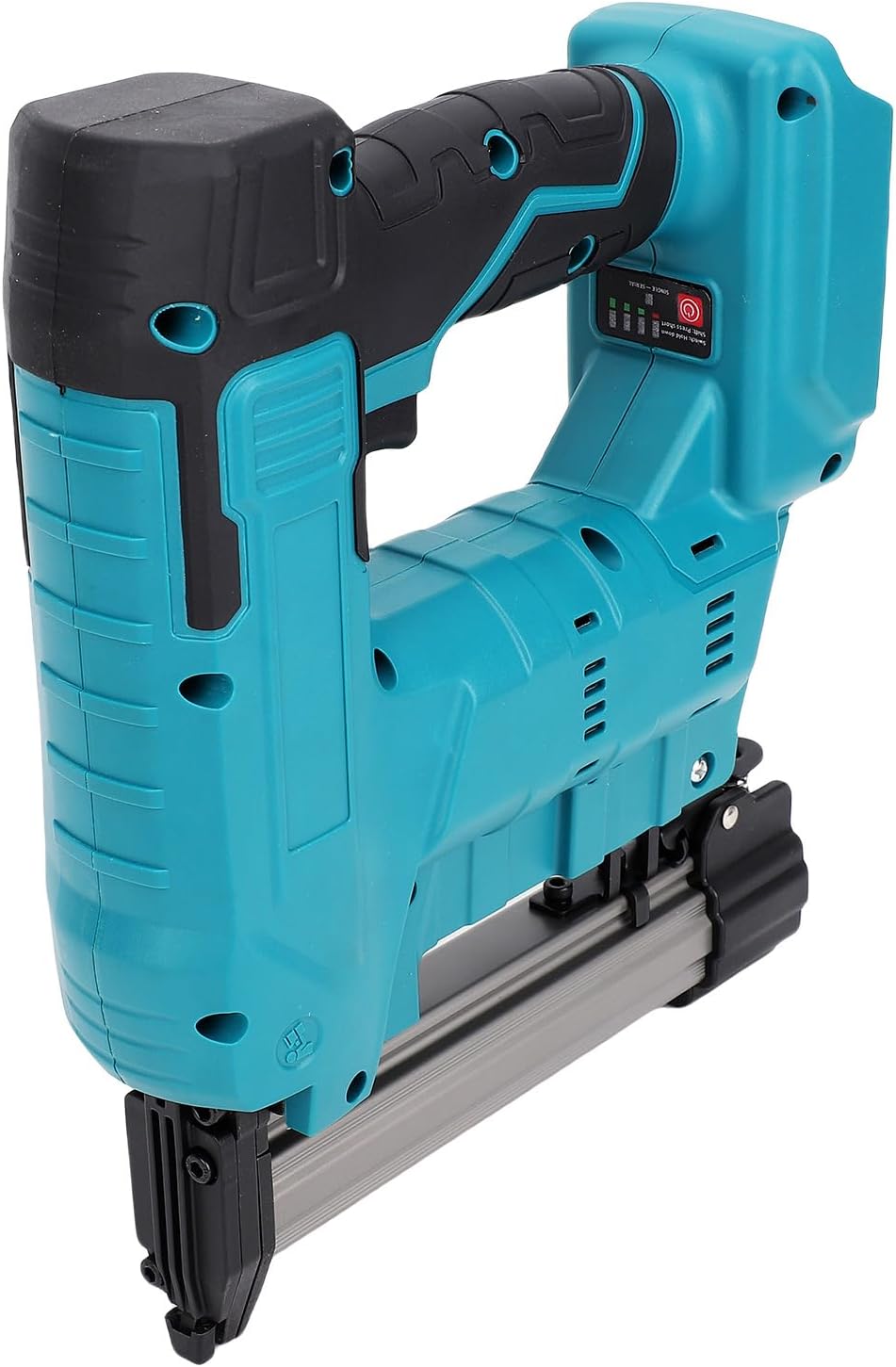 Cordless Brad Nailer, 20V Crown Stapler Electric Staples Guns with 100 F32mm Straight Nails,100 N Nails, Nail Gun Battery Powered for Upholstery Carpentry Home (US Plug 100-240V)
