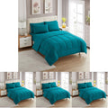 Sweet Home Collection 5 Piece Comforter Set Bag Solid Color All Season Soft Down Alternative Blanket & Luxurious Microfiber Bed Sheets, Teal, Twin (Pack of 4)