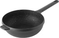 BergHOFF GEM Non-stick Cast Aluminum Stir-Frying Pan 10' 3.0 qt. Black Stay-cool Handle, Hanging Loop Ferno-Green, PFOA Free Coating Induction Cooktop Fast Heating