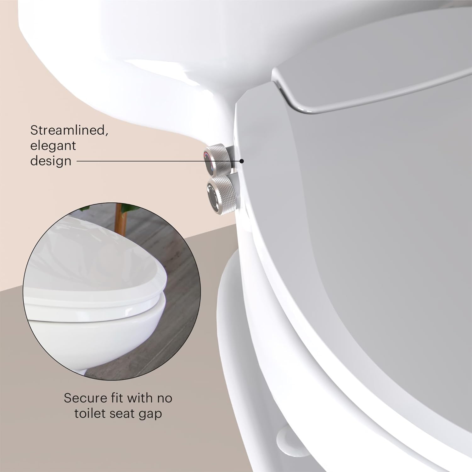 Brondell Swash Bidet Toilet Seat, Non-Electric, Dual Temperature, Fits Round Toilets, White – Dual Nozzle System – with Easy Installation