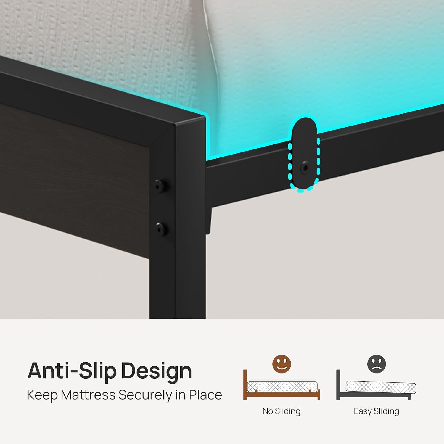 Rolanstar Bed Frame King Size with USB Charging Station, LED Bed Frame with Wood Storage Headboard, Black Metal Platform Bed with Under Bed Storage, No Box Spring Needed, Noise Free