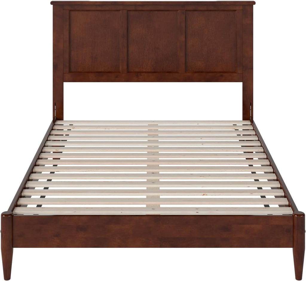 AFI, Charlotte Full Solid Wood Low Profile Platform Bed, Walnut