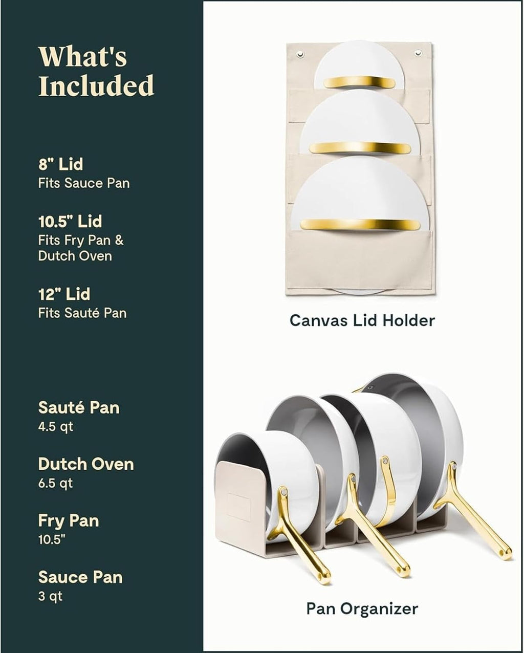 Nonstick Ceramic Cookware Set (12 Piece) Pots, Pans, Lids and Kitchen Storage - Non Toxic - Oven Safe White(12-Piece/WHITE)
