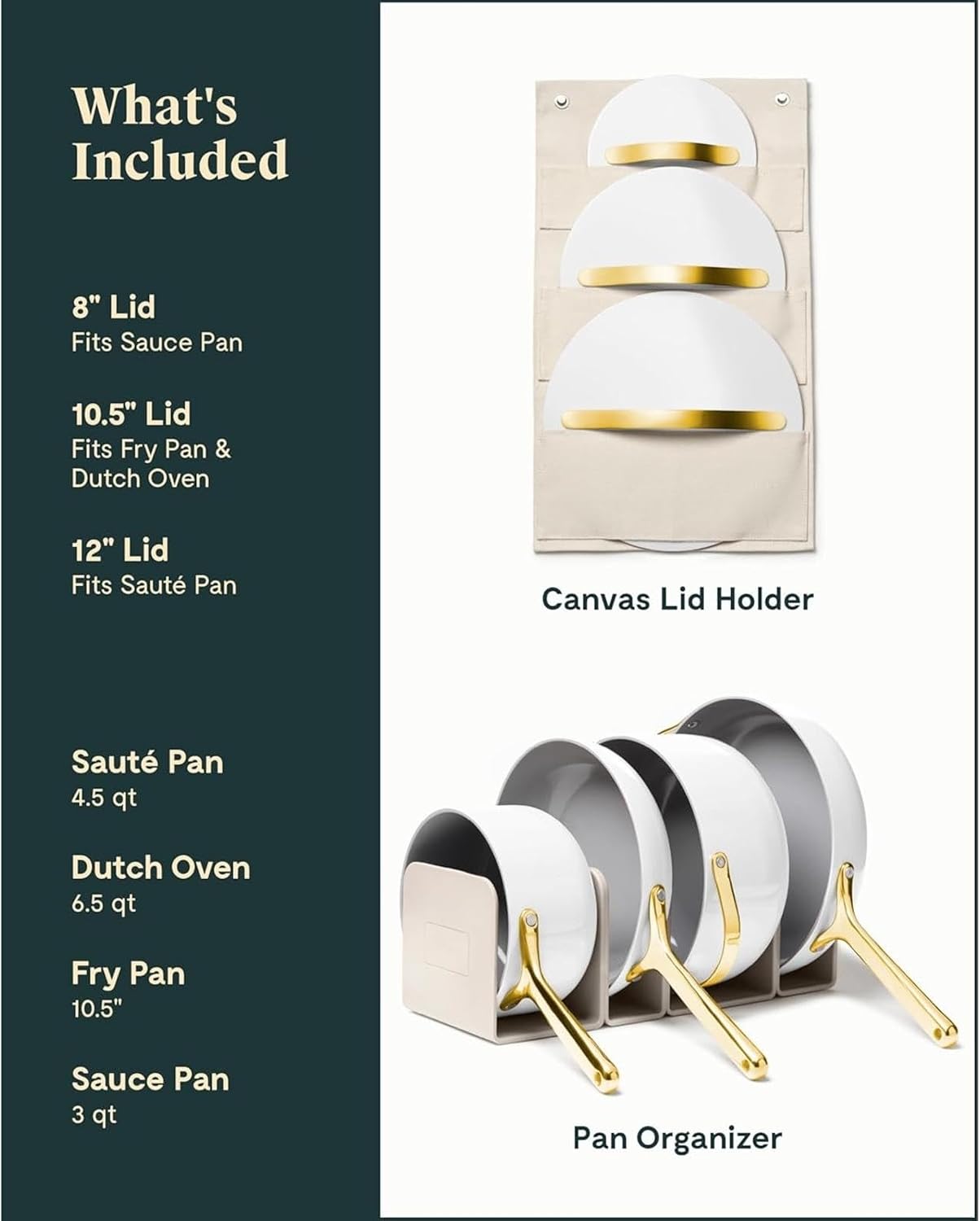 Nonstick Ceramic Cookware Set (12 Piece) Pots, Pans, Lids and Kitchen Storage - Non Toxic - Oven Safe White(12-Piece/WHITE)