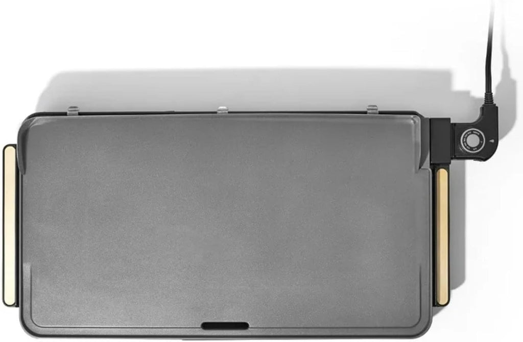 Extra Large Electric Griddle 12x22 Inch, 1500W Nonstick Countertop Griddle with Removable Backsplash and Adjustable Temperature Control for Family Breakfast & Indoor Cooking (Black Sesame)